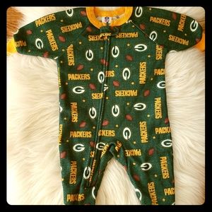 Green Bay Packers Fleece Footie - 6M